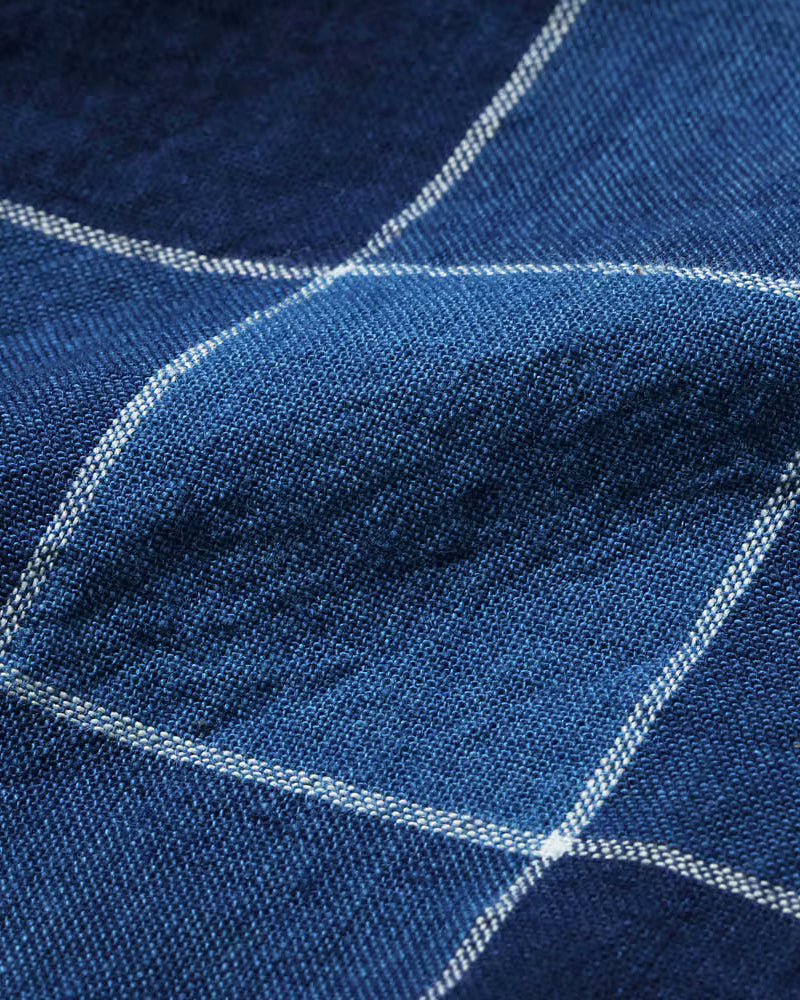 5oz INDIGO CHECK S/S WORK SHIRT / FICTION ROMANCE
