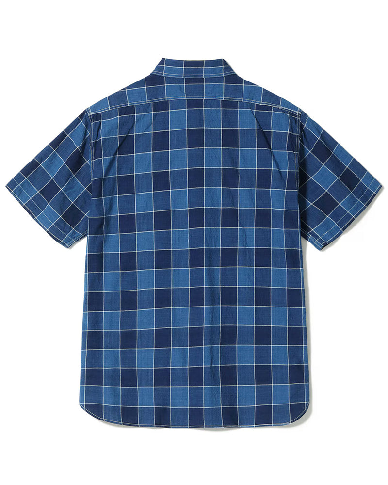 5oz INDIGO CHECK S/S WORK SHIRT / FICTION ROMANCE