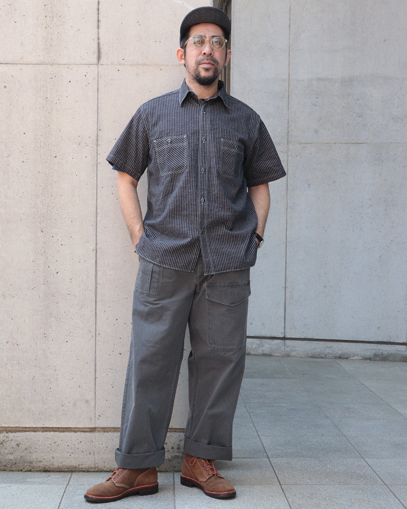 5.25oz. INDIGO CHECK S/S WORK SHIRT / FICTION ROMANCE