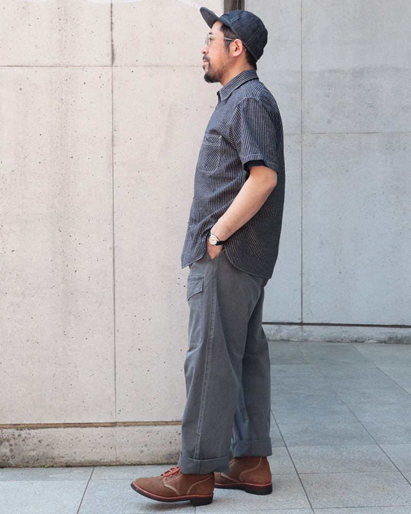 5.25oz. INDIGO CHECK S/S WORK SHIRT / FICTION ROMANCE