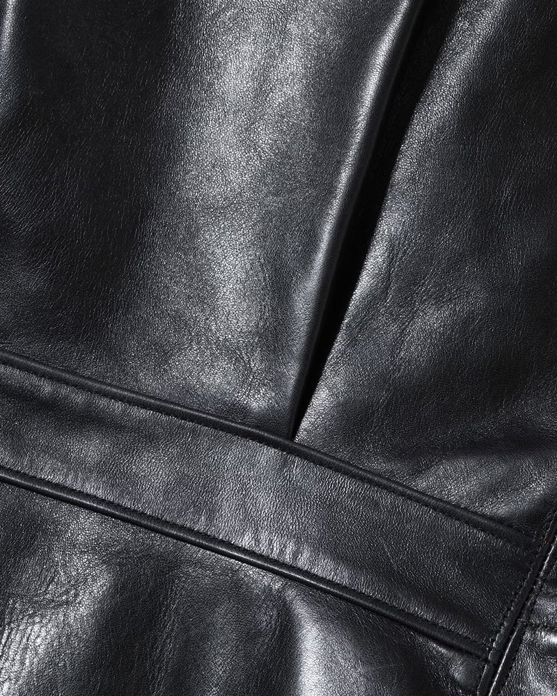 1940s ROUGH-IN SPORT JACKET / WWII MODEL / HORSE HIDE / BLACK