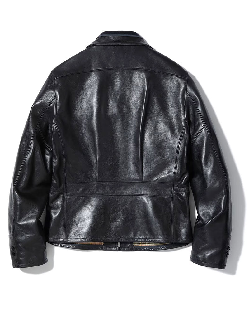 1940s ROUGH-IN SPORT JACKET / WWII MODEL / HORSE HIDE / BLACK