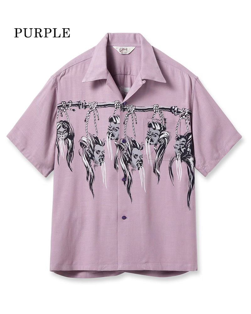 SHRUNKEN HEAD / HOPSACK RAYON S/S OPEN SHIRT / STAR OF HOLLYWOOD
