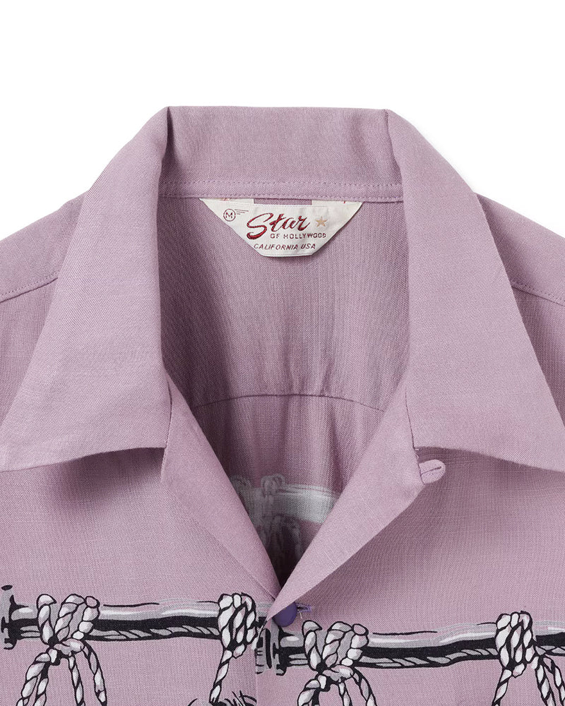 SHRUNKEN HEAD / HOPSACK RAYON S/S OPEN SHIRT / STAR OF HOLLYWOOD