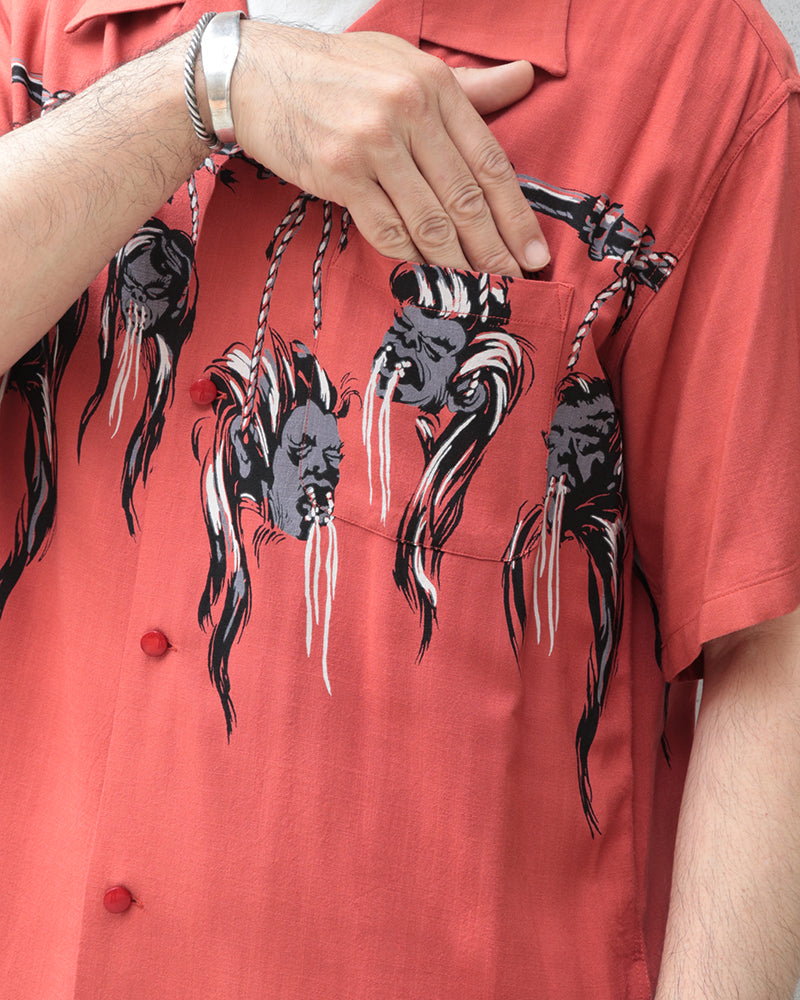 SHRUNKEN HEAD / HOPSACK RAYON S/S OPEN SHIRT / STAR OF HOLLYWOOD