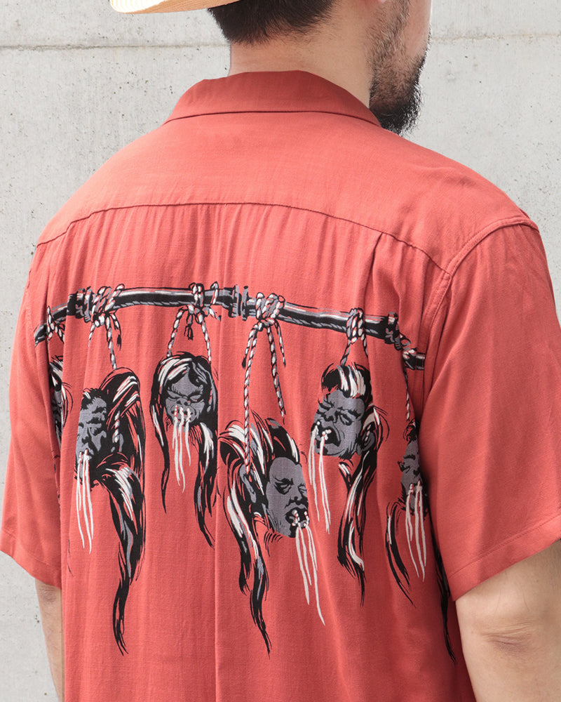 SHRUNKEN HEAD / HOPSACK RAYON S/S OPEN SHIRT / STAR OF HOLLYWOOD