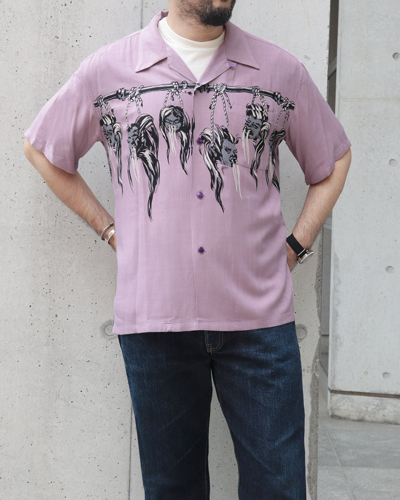 SHRUNKEN HEAD / HOPSACK RAYON S/S OPEN SHIRT / STAR OF HOLLYWOOD