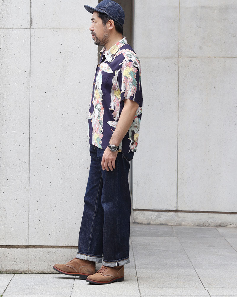 HAWAIIAN SHIRT / KATSUSHIKA HOKUSAI "DANCE" / NATIONAL TREASURE OF JAPAN