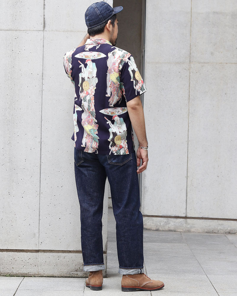 HAWAIIAN SHIRT / KATSUSHIKA HOKUSAI "DANCE" / NATIONAL TREASURE OF JAPAN