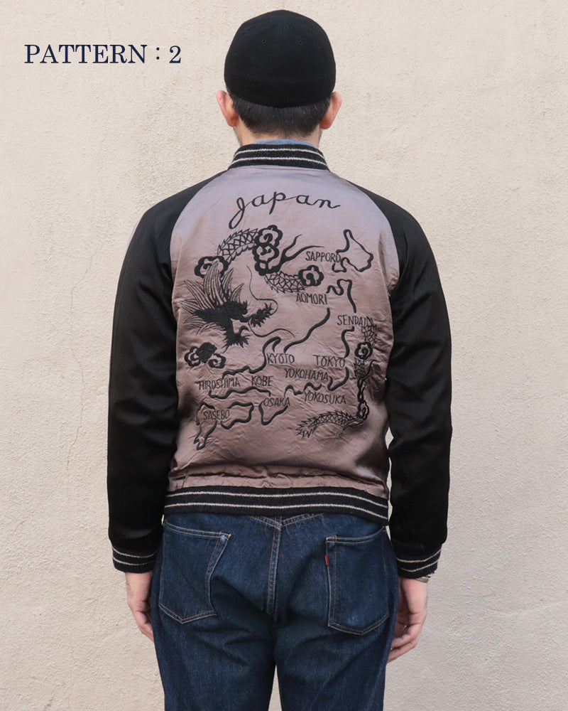 LATE 1940s STYLE ACETATE SOUVENIR JACKET / KOSHO & CO. SPECIAL EDITION / WHITE TIGER × JAPAN MAP