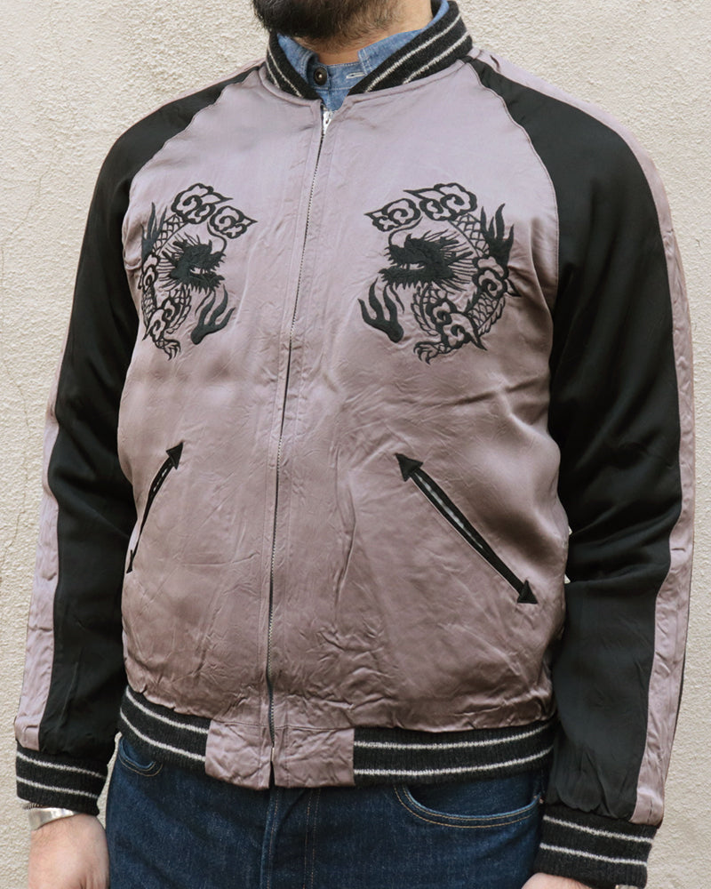 LATE 1940s STYLE ACETATE SOUVENIR JACKET / KOSHO & CO. SPECIAL EDITION / WHITE TIGER × JAPAN MAP