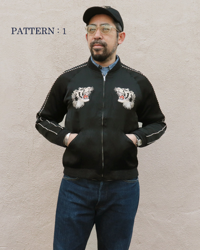 LATE 1940s STYLE ACETATE SOUVENIR JACKET / KOSHO & CO. SPECIAL EDITION / WHITE TIGER × JAPAN MAP