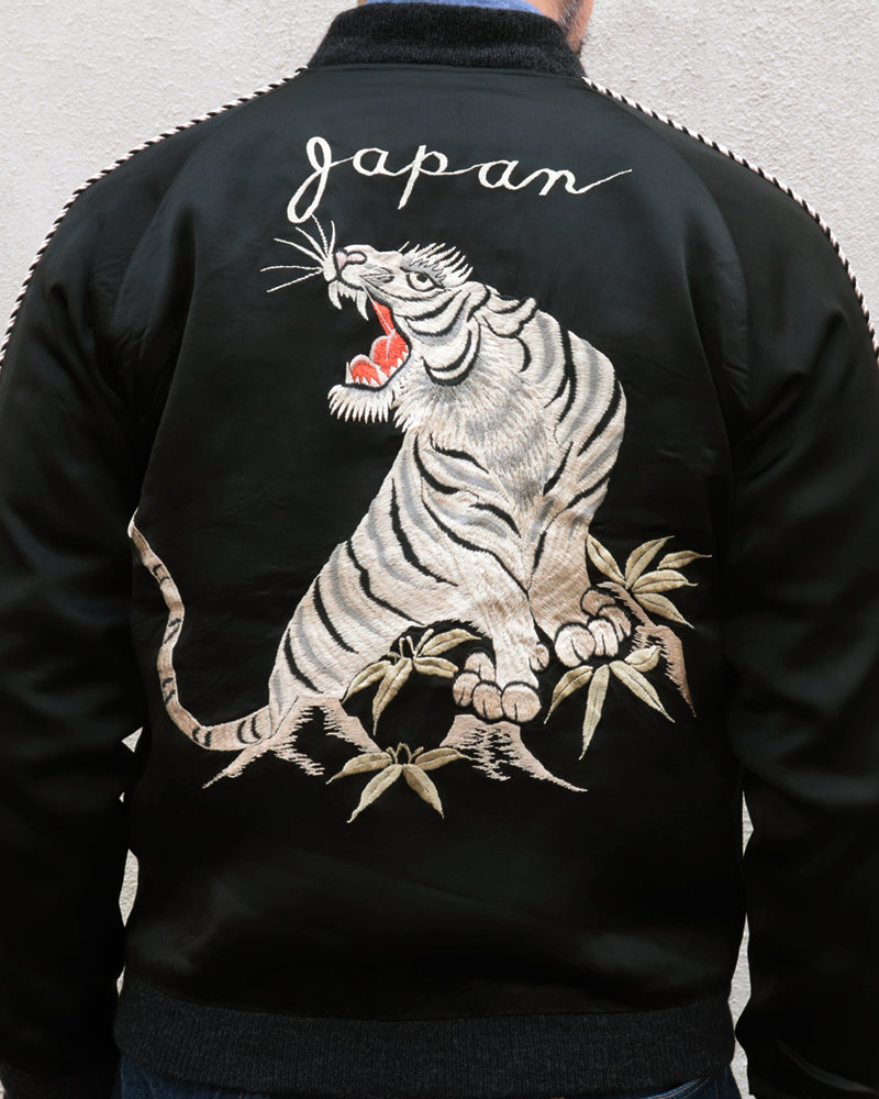 LATE 1940s STYLE ACETATE SOUVENIR JACKET / KOSHO & CO. SPECIAL EDITION / WHITE TIGER × JAPAN MAP