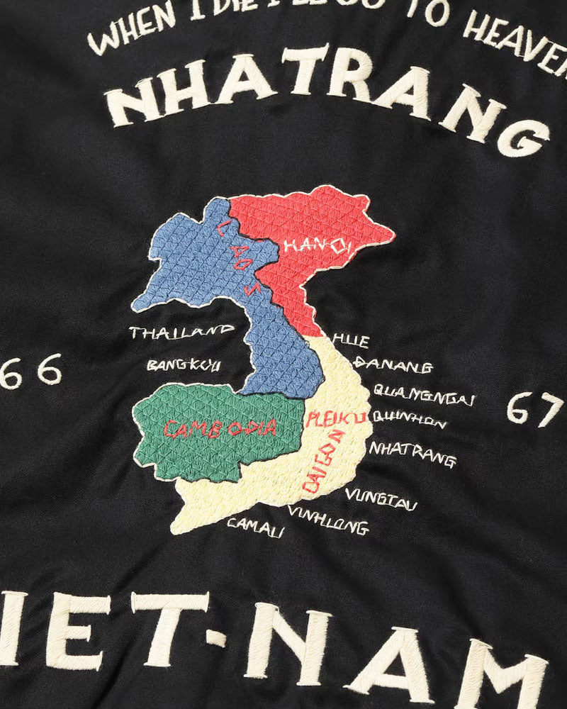 VIETNAM JACKET / MID 1960s STYLE COTTON / VIETNAM MAP