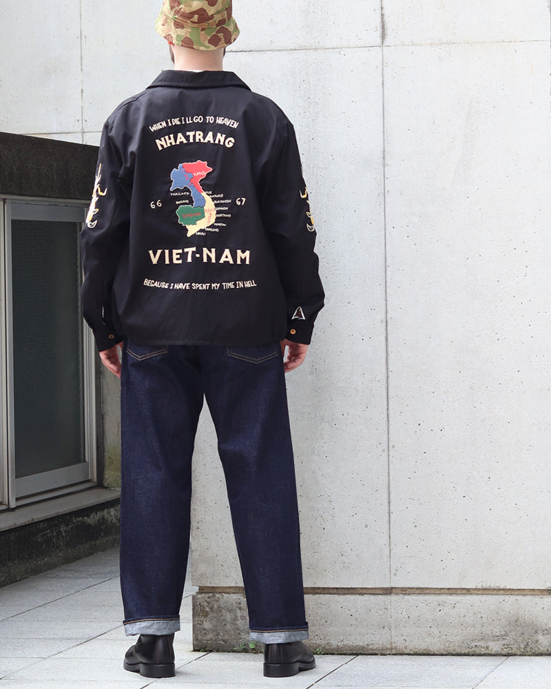 VIETNAM JACKET / MID 1960s STYLE COTTON / VIETNAM MAP