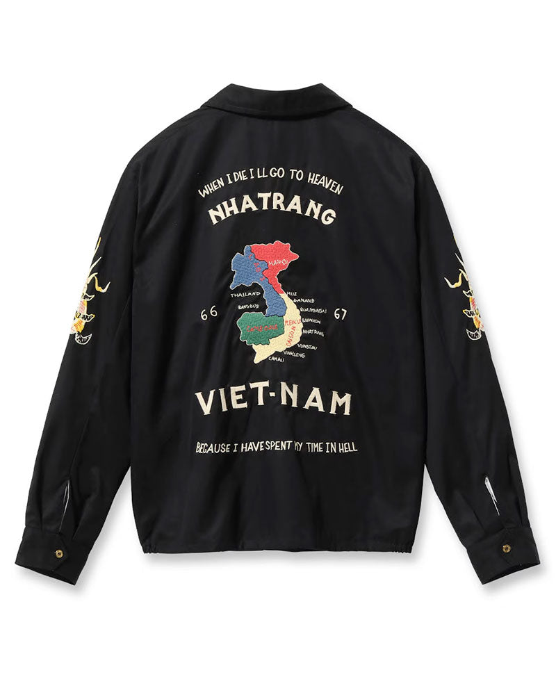 VIETNAM JACKET / MID 1960s STYLE COTTON / VIETNAM MAP