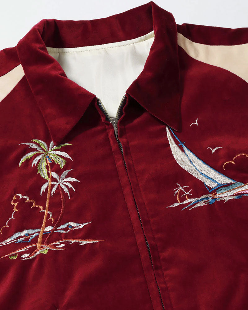 LATE 1950s STYLE VELVETEEN × ACETATE SOUVENIR JACKET / GUAM ISLANDS × SEAHORSE / KOSHO & CO. SPECIAL EDITION