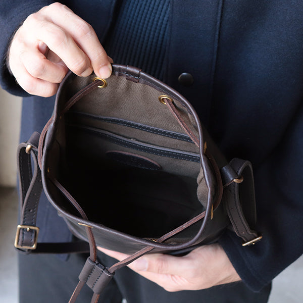 LEATHER WANDER PURSE BAG SMALL / BROWN