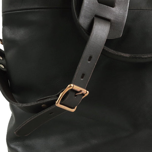 LEATHER NELSON 2 WAY BAG / COW HIDE / BLACK