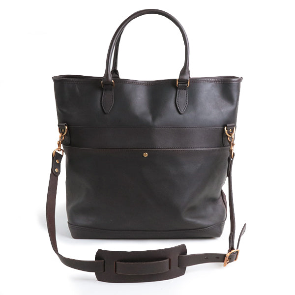 LEATHER NELSON 2 WAY BAG / COW HIDE / BLACK