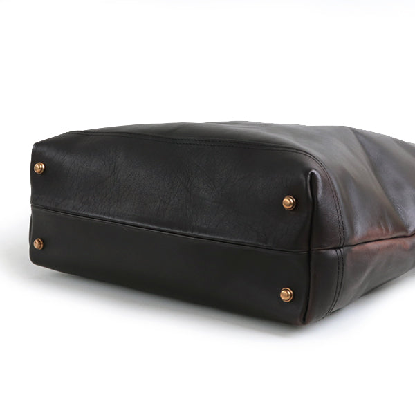 LEATHER NELSON 2 WAY BAG / COW HIDE / BLACK