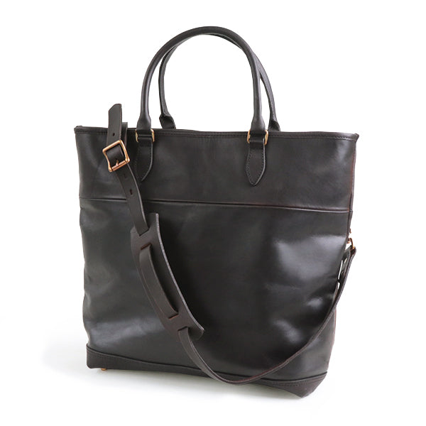 LEATHER NELSON 2 WAY BAG / COW HIDE / BLACK