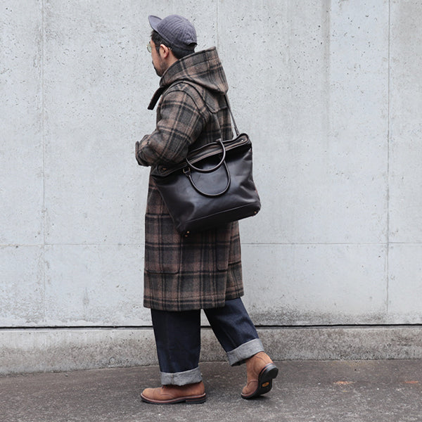 LEATHER NELSON 2 WAY BAG / COW HIDE / BROWN