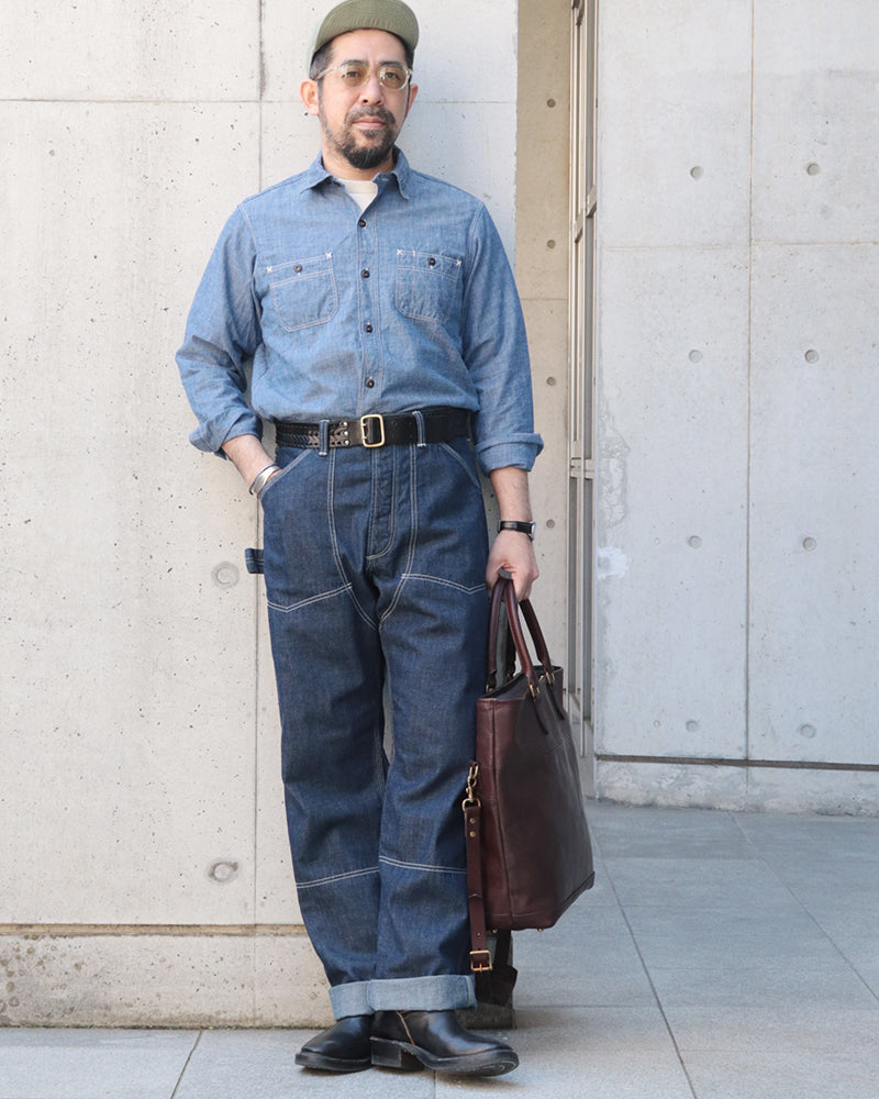 LEATHER NELSON 2 WAY BAG / COW HIDE / BROWN