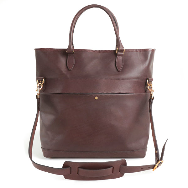 LEATHER NELSON 2 WAY BAG / COW HIDE / BROWN