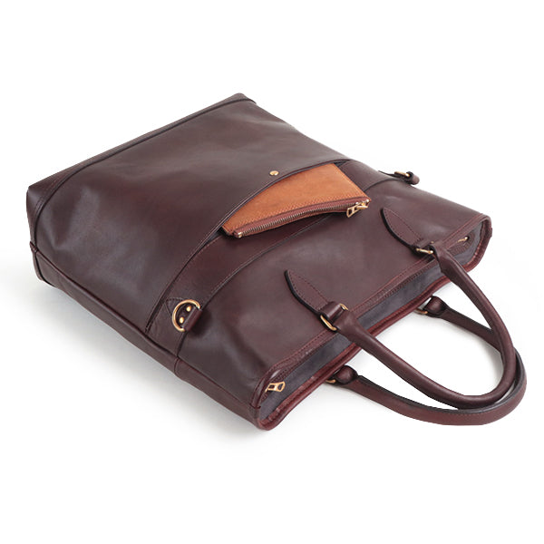 LEATHER NELSON 2 WAY BAG / COW HIDE / BROWN