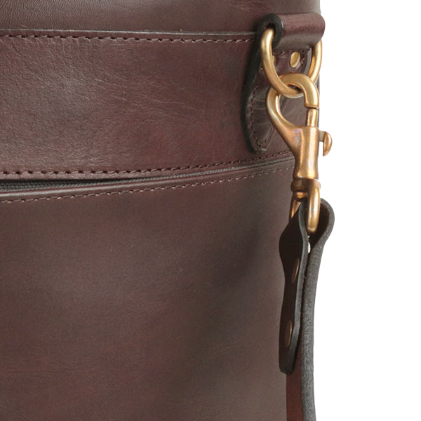 LEATHER NELSON 2 WAY BAG / COW HIDE / BROWN