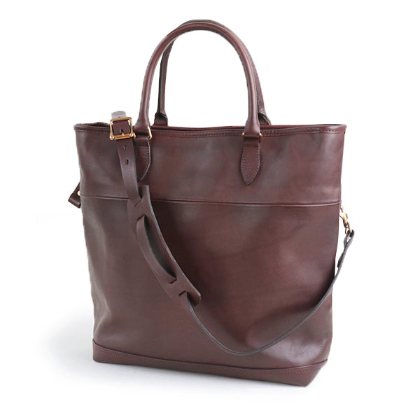 LEATHER NELSON 2 WAY BAG / COW HIDE / BROWN