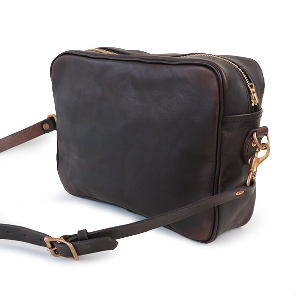 LEATHER WANDER SHOULDER BAG / BLACK VINTAGE FINISH