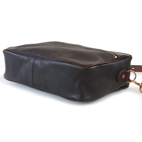 LEATHER WANDER SHOULDER BAG / BLACK VINTAGE FINISH