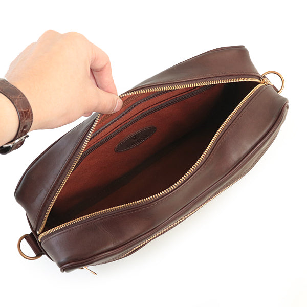 LEATHER WANDER SHOULDER BAG / BROWN VINTAGE FINISH