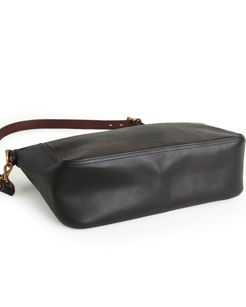 LEATHER TELEPHONE SHOULDER BAG / COW HIDE / BLACK