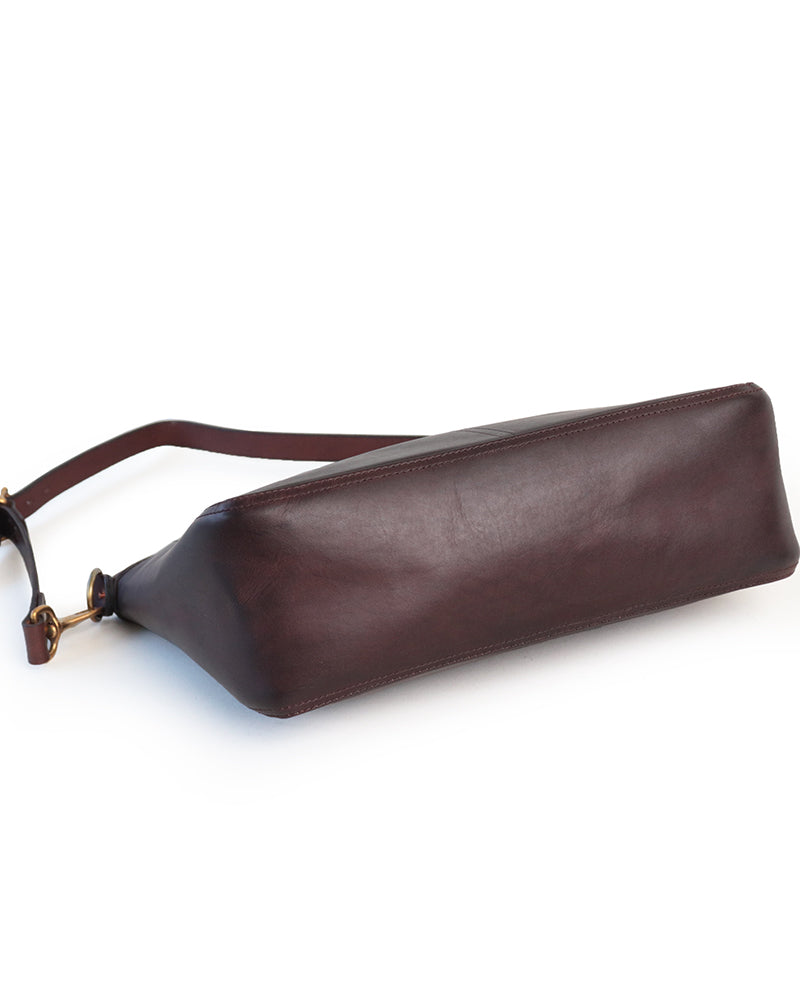 LEATHER TELEPHONE SHOULDER BAG / COW HIDE / BROWN