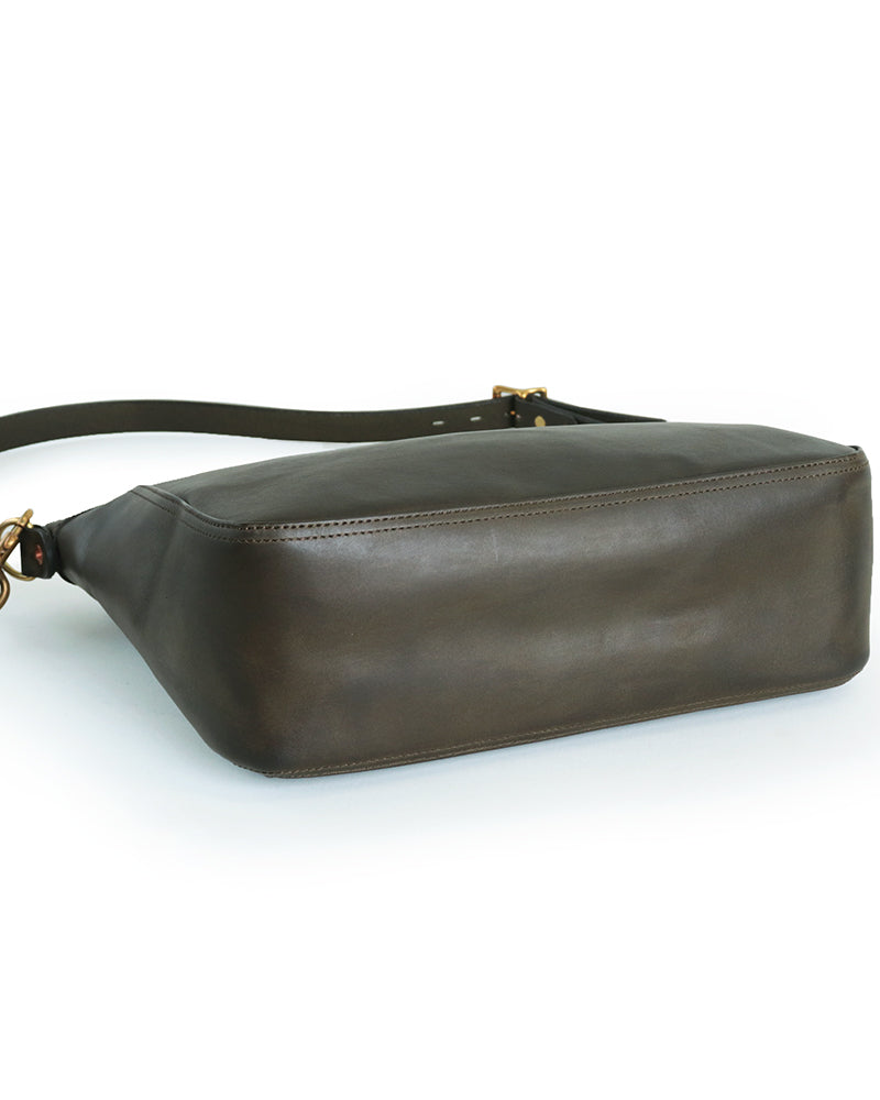 LEATHER TELEPHONE SHOULDER BAG / COW HIDE / OLIVE