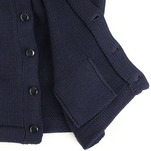 TURNED DOWN COLLAR SWEATER COAT / 1920s STYLE SWEATER COAT / NAVY