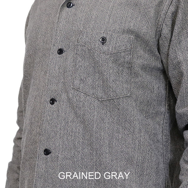 JOHNNY OPEN COLLAR SHIRT / GRAINED OXFORD