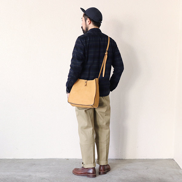 TRAILBLAZER BAG / 1920 - 1930s WOODSMAN SHOULDER BAG / BULL HIDE / YELLOW OCHRE NUBUCK