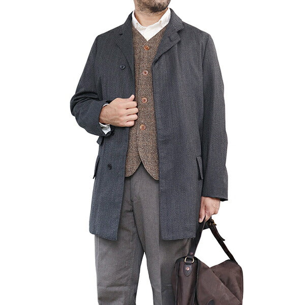 LANGLEY / LATE 1800s ENGINEER'S OVER COAT / GRAINED WOOL OXFORD / GRAINED GRAY