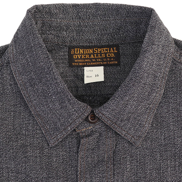 HEAD MAN CUT-SLEEVE SHIRT / 1920-1930s STYLE WORK CLOTHING / TRANSFORMED in 50sVINTAGE STYLE GRAINED CHAMBRAY