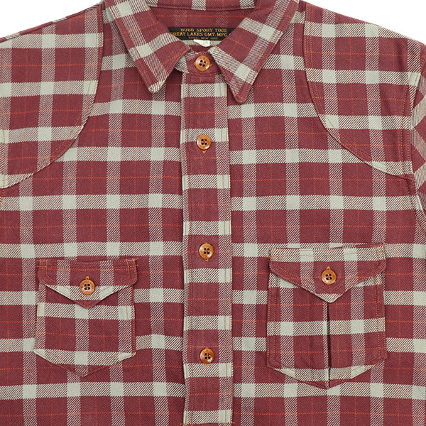SAG HARBOR / OUTDOOR SPORTS SHIRT / COTTON FLANNEL CHECK WITH A RAISED BACK