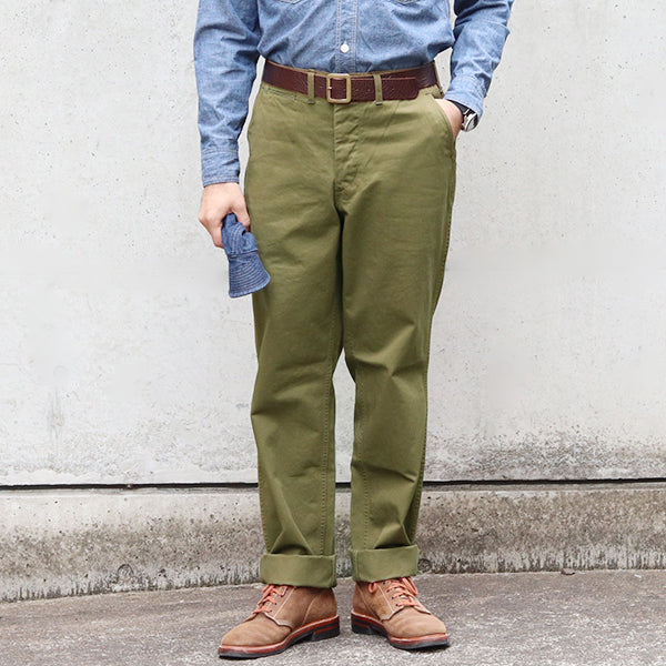 M-1941 TROUSERS / COMBED YARN HIGH DENSITY CHINO CLOTH / OLIVE ...
