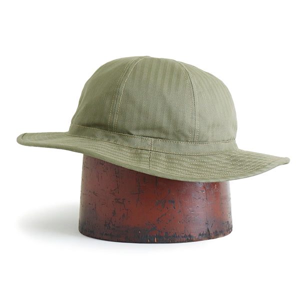 FIELD HAT / 1940 - 1950s CIVILIAN MILITARY STYLE CLOTHING / HERRINGBONE TWILL