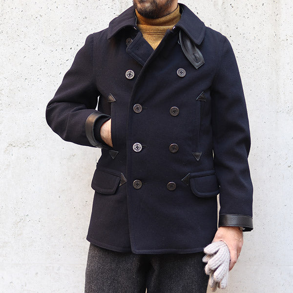 1940s U.S. NAVY PEA COAT / DARK NAVY — SPEEDWAY