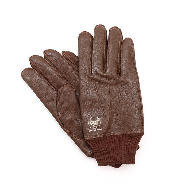 TYPE A-10 / USAAF FLYING WINTER GLOVES / GOAT SKIN / SEAL BROWN