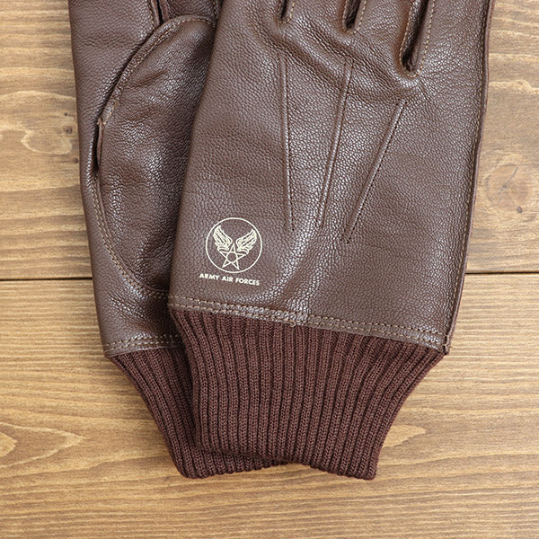 TYPE A-10 / USAAF FLYING WINTER GLOVES / GOAT SKIN / SEAL BROWN