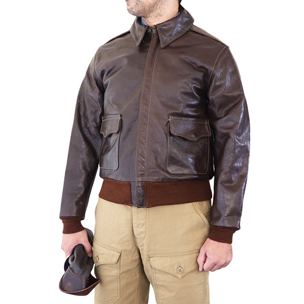 TYPE A-2 / ROUGH WEAR CONTRACT 27752 MODEL / HORSEHIDE SEAL BROWN / FLIGHT JACKET